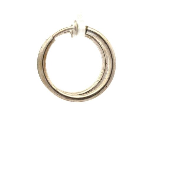 Estate Sterling Silver Smooth Finish 1 ½" Hoop Clip Back Non Pieced Earrings! 13 - Picture 2 of 5